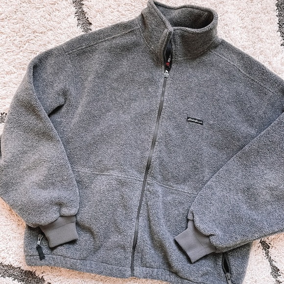 Eddie Bauer Gray Cozy Zip Up Fleece!! - Picture 3 of 10